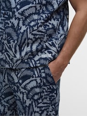 Barbour® International Blue Kew All-Over Printed 100% Cotton Shirt - Image 3 of 5