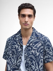 Barbour® International Blue Kew All-Over Printed 100% Cotton Shirt - Image 4 of 5