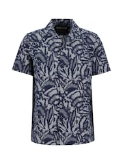 Barbour® International Blue Kew All-Over Printed 100% Cotton Shirt - Image 5 of 5