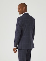 Skopes Blue Tailored Fit Thoresby Ultimate Comfort Check Suit Jacket - Image 4 of 7