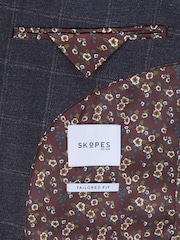 Skopes Blue Tailored Fit Thoresby Ultimate Comfort Check Suit Jacket - Image 7 of 7