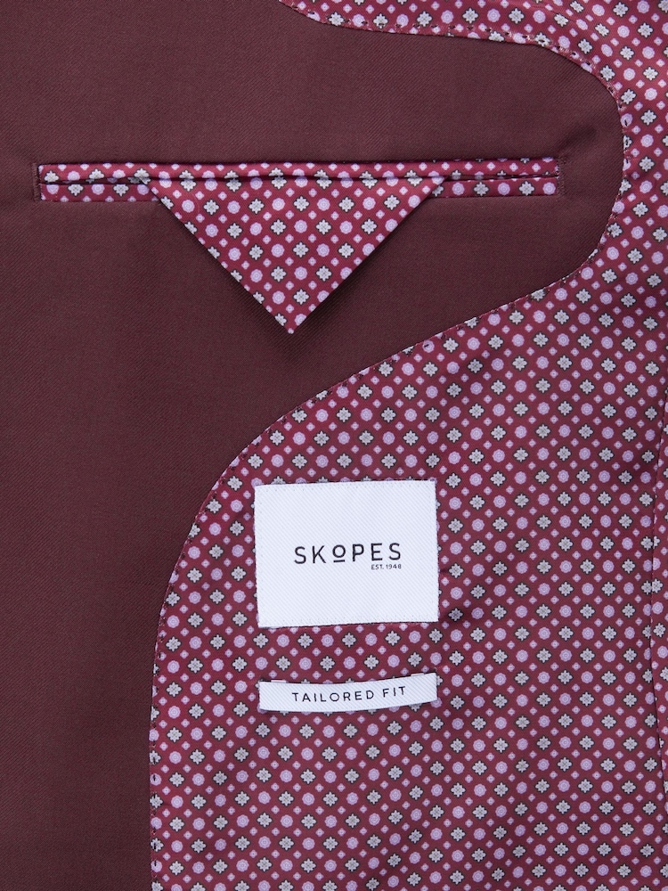 Skopes Red Tailored Fit Madrid Suit Jacket - Image 7 of 7