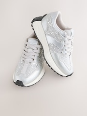 Silver Lace-Up Chunky Trainers - Image 5 of 6