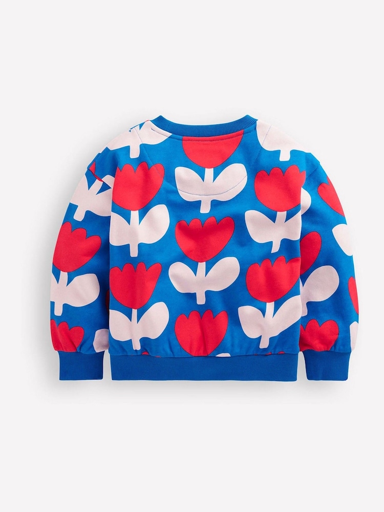 Boden Blue 100% Cotton Printed Relaxed Sweatshirt - Image 2 of 3 Boden Blue 100% Cotton Printed Relaxed Sweatshirt - Image 2 of 3