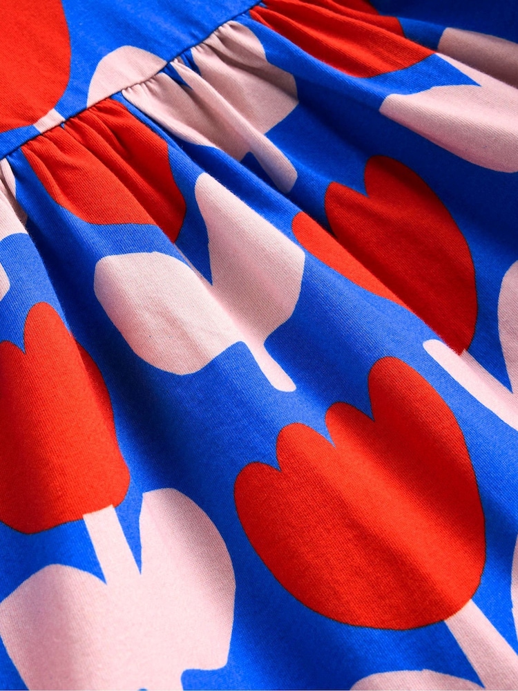 Boden Blue 100% Cotton Long-Sleeved Fun Jersey Dress - Image 3 of 3