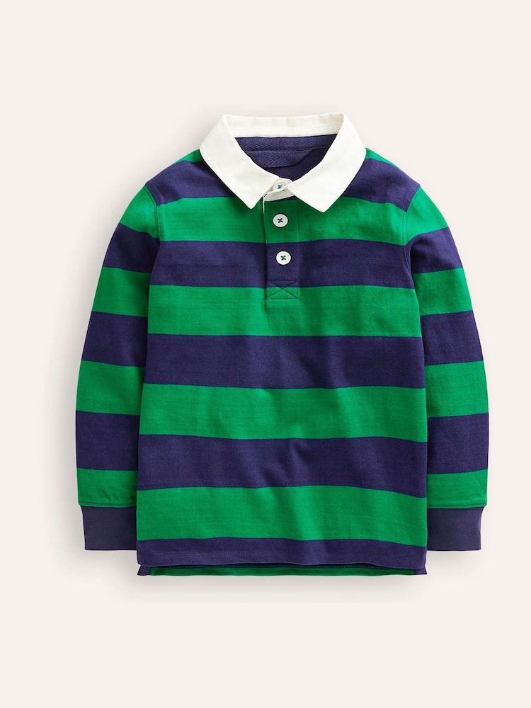 Boden Blue Classic Rugby 100% Cotton Shirt - Image 1 of 2