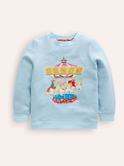 Boden Blue Carousel Appliqué Sweatshirt - Image 1 of 3