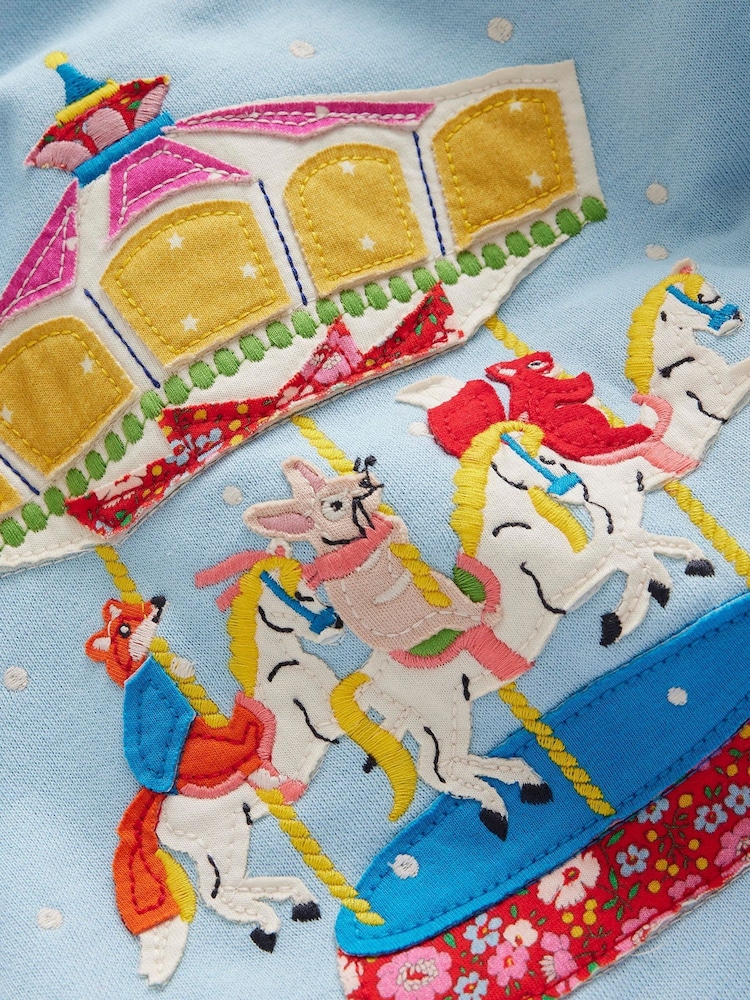 Boden Blue Carousel Appliqué Sweatshirt - Image 2 of 3