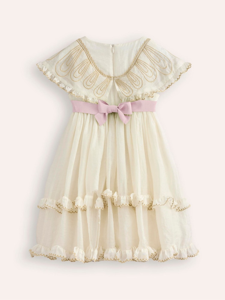 Boden Cream Organza Angel Ruffle Party Dress - Image 2 of 3 Boden Cream Organza Angel Ruffle Party Dress - Image 2 of 3