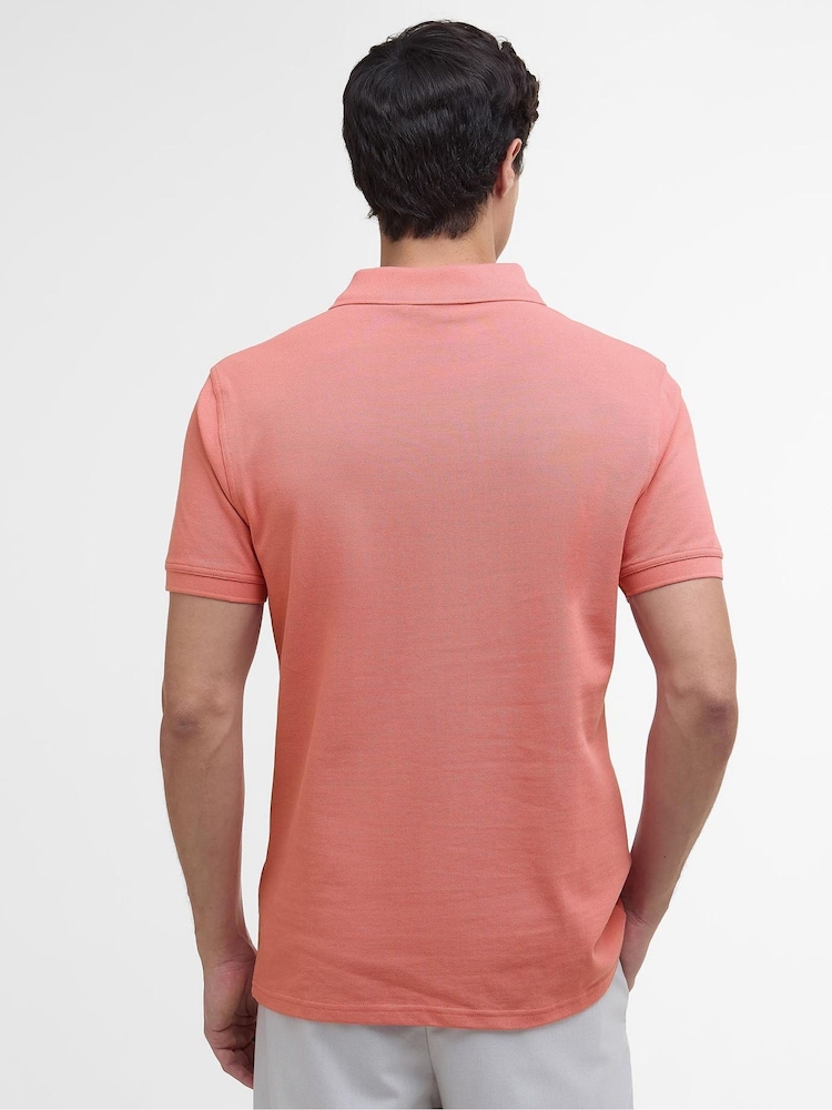 Barbour® International Pink Essential 100% Cotton Polo Shirt - Image 2 of 5