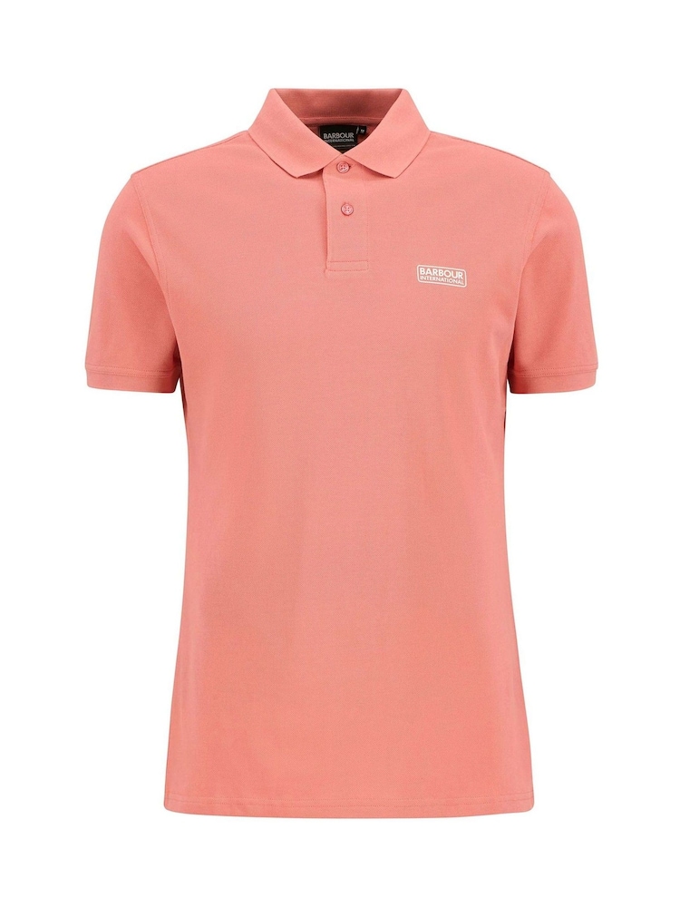 Barbour® International Pink Essential 100% Cotton Polo Shirt - Image 5 of 5