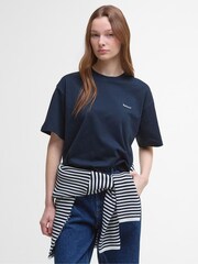 Barbour® Blue Oversized Jema 100% Cotton Top - Image 1 of 1