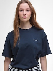 Barbour® Blue Oversized Jema 100% Cotton Top - Image 3 of 5
