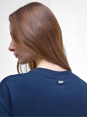 Barbour® Blue Oversized Jema 100% Cotton Top - Image 4 of 5
