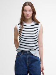 Barbour® Blue Emberly Sleeveless Knitted 100% Cotton Tank - Image 1 of 5