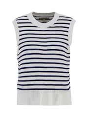 Barbour® Blue Emberly Sleeveless Knitted 100% Cotton Tank - Image 5 of 5