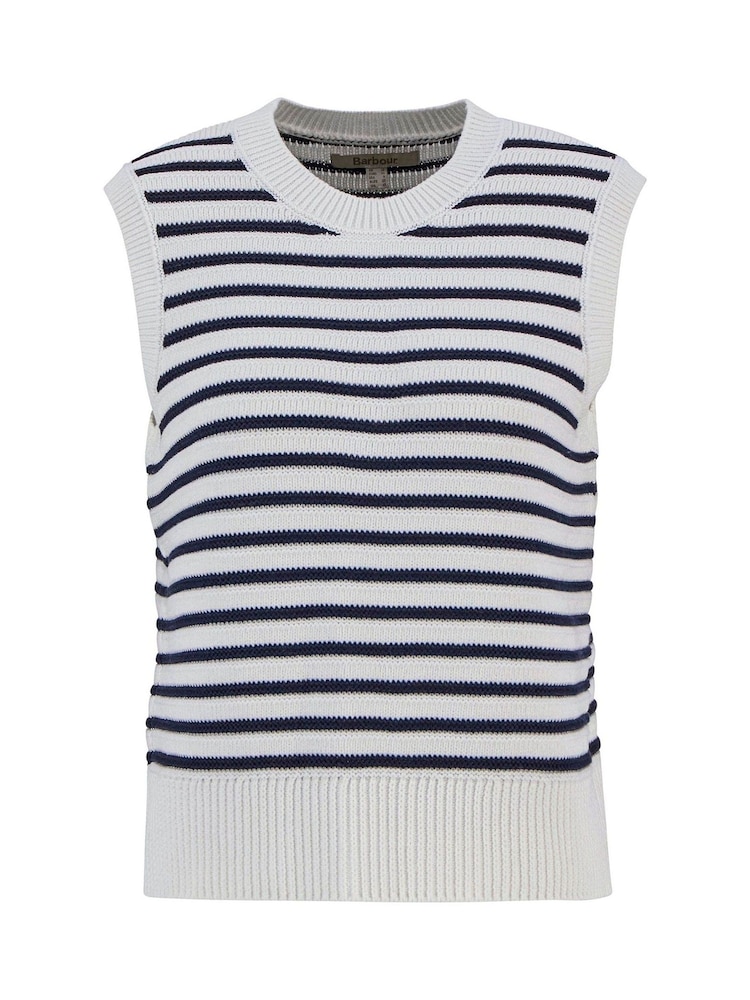Barbour® Blue Emberly Sleeveless Knitted 100% Cotton Tank - Image 5 of 5