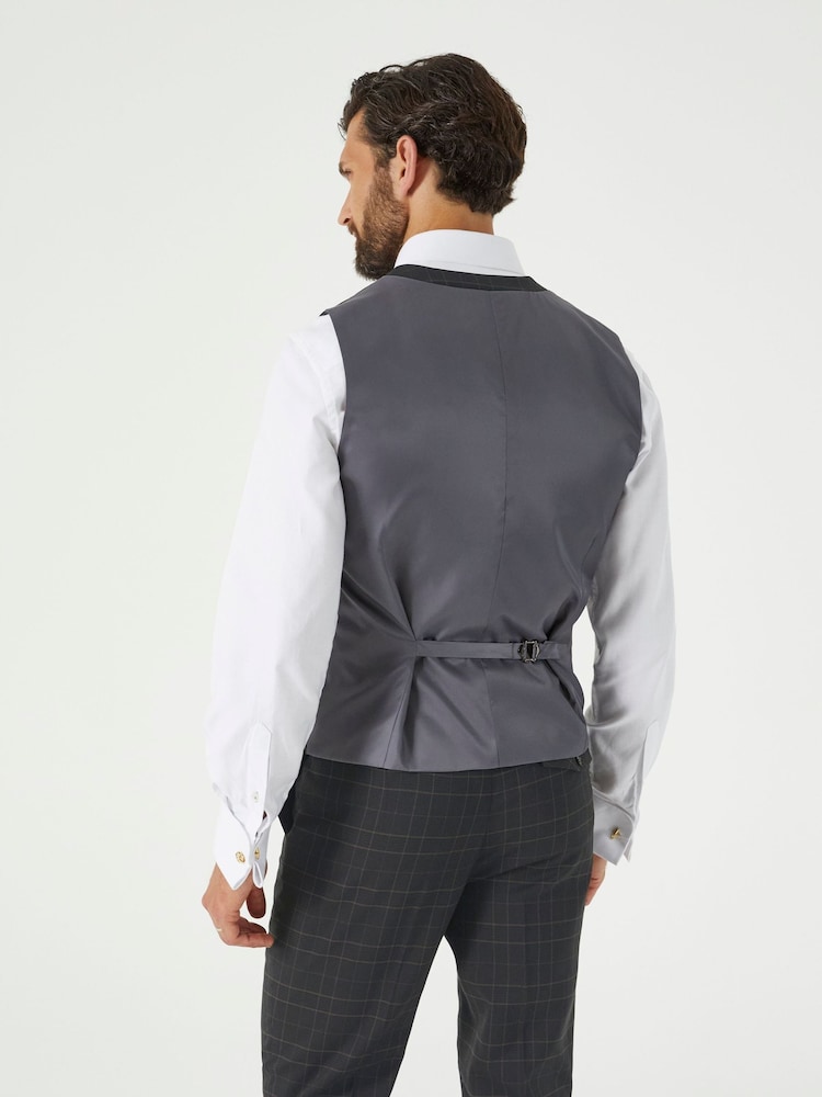 Skopes Green Casey Suit Waistcoat Windowpane Check - Image 2 of 4