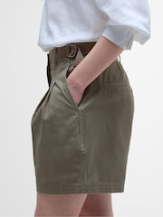 Barbour® Green Cecile Pleated 100% Cotton Shorts - Image 3 of 5