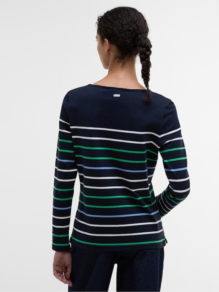 Barbour® Blue Hawkins Stripe 100% Cotton Top - Image 2 of 5