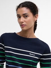 Barbour® Blue Hawkins Stripe 100% Cotton Top - Image 3 of 5