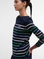 Barbour® Blue Hawkins Stripe 100% Cotton Top - Image 4 of 5