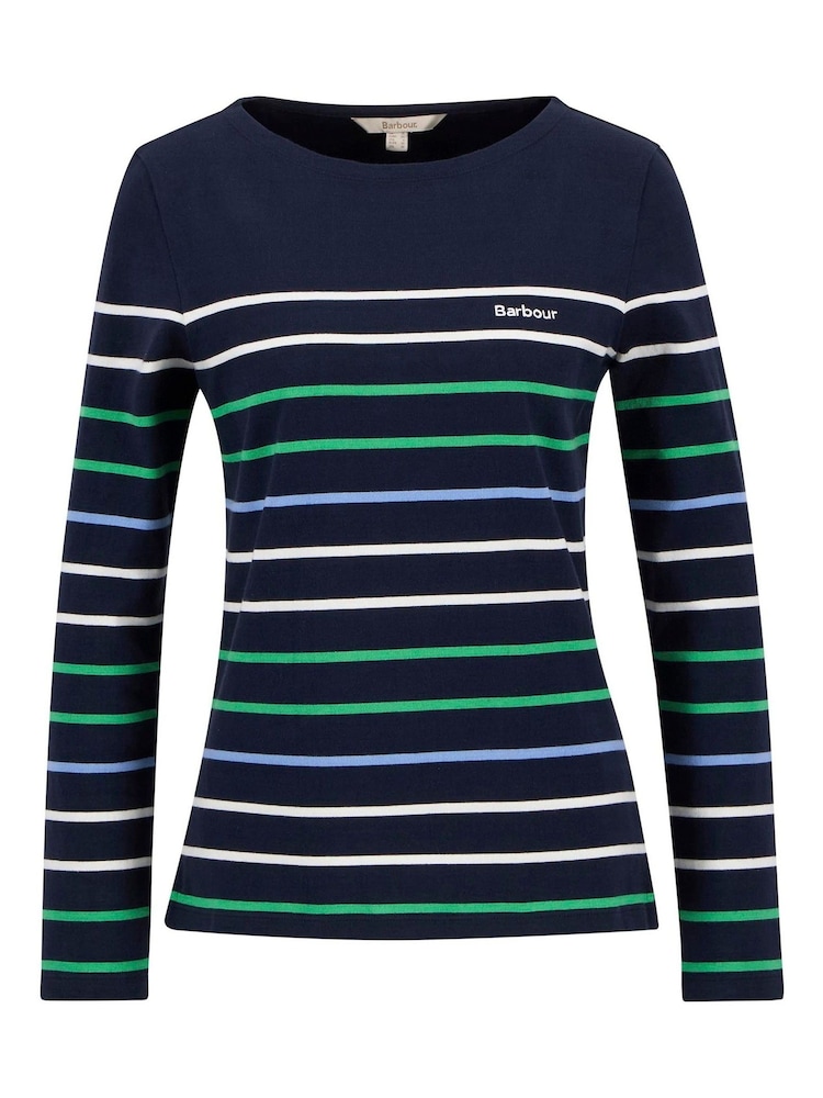 Barbour® Blue Hawkins Stripe 100% Cotton Top - Image 5 of 5