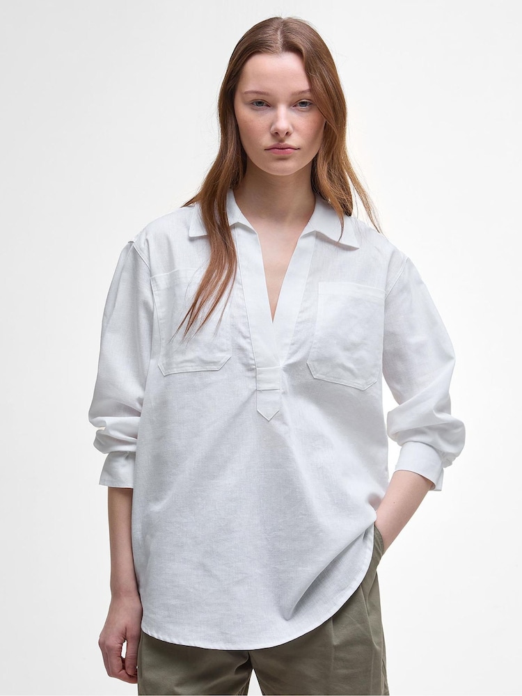 Barbour® White Cecile Tunic Shirt - Image 1 of 5