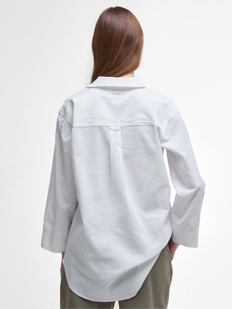 Barbour® White Cecile Tunic Shirt - Image 2 of 5 Barbour® White Cecile Tunic Shirt - Image 2 of 5