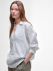 Barbour® White Cecile Tunic Shirt - Image 3 of 5