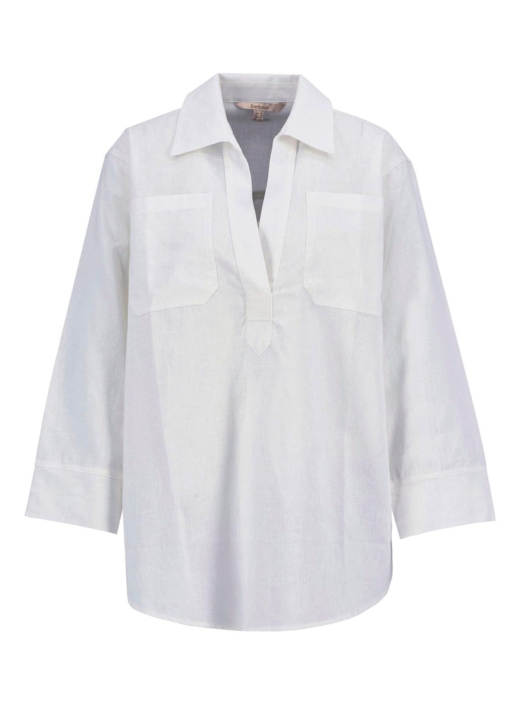 Barbour® White Cecile Tunic Shirt - Image 5 of 5