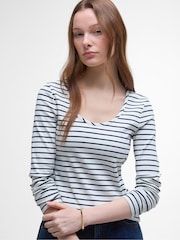 Barbour® White Blake Stripe Top - Image 3 of 5