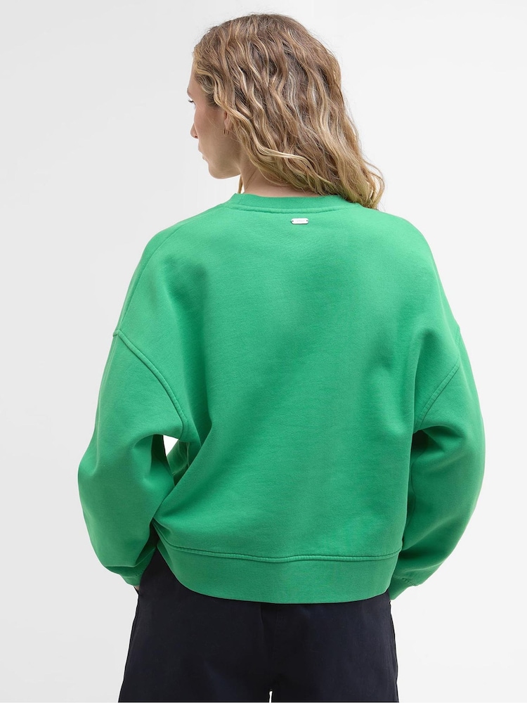 Barbour® Green Silverdale Varsity 100% Cotton Sweatshirt - Image 2 of 4