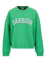 Barbour® Green Silverdale Varsity 100% Cotton Sweatshirt - Image 4 of 4