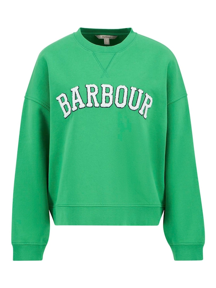 Barbour® Green Silverdale Varsity 100% Cotton Sweatshirt - Image 4 of 4
