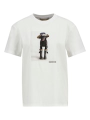 Barbour® White Woodrow Dog Print 100% Cotton T-Shirt - Image 4 of 4