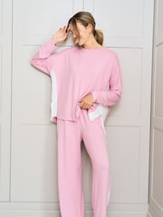 Jim Jam the Label Pink Stripe Snit Lounge Set - Image 1 of 14