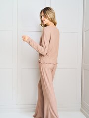 Jim Jam the Label Ribbed Lounge Brown Pyjamas Set - Image 11 of 13