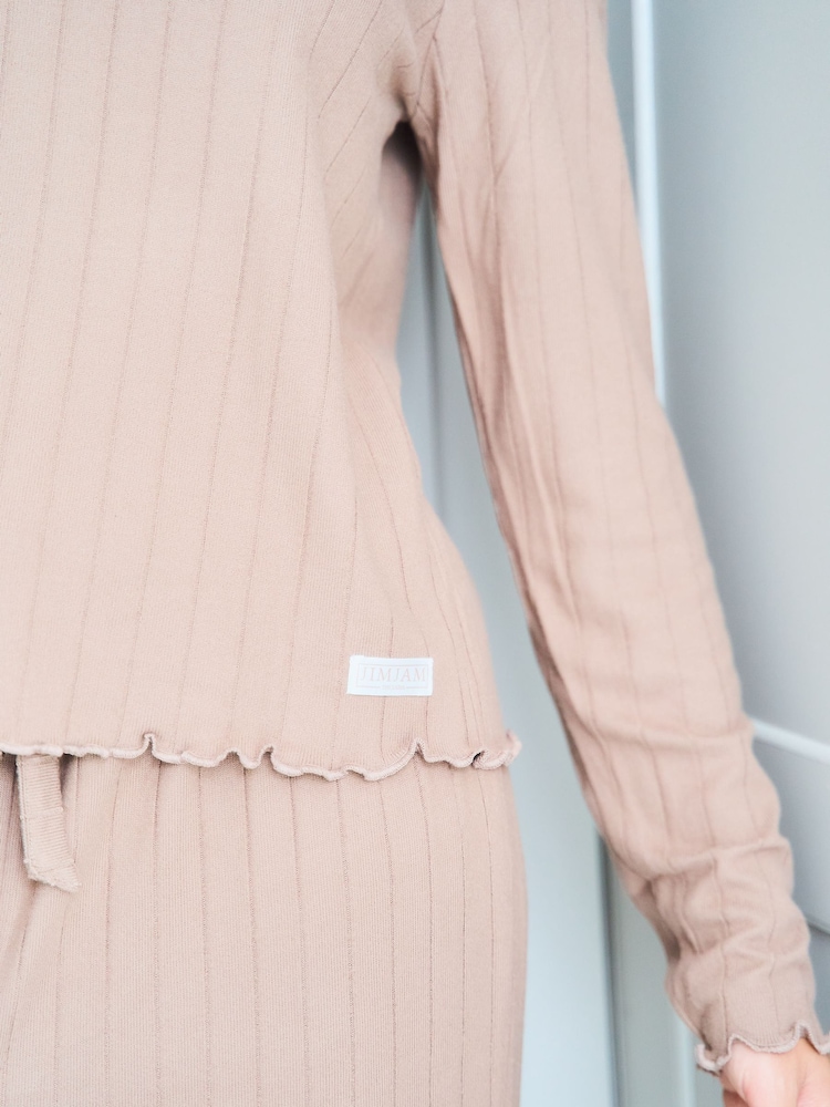 Jim Jam the Label Ribbed Lounge Brown Pyjamas Set - Image 13 of 13