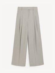 By Malene Birger Grey Cymbaria Pleat Front Wide Leg Trousers - Image 1 of 1
