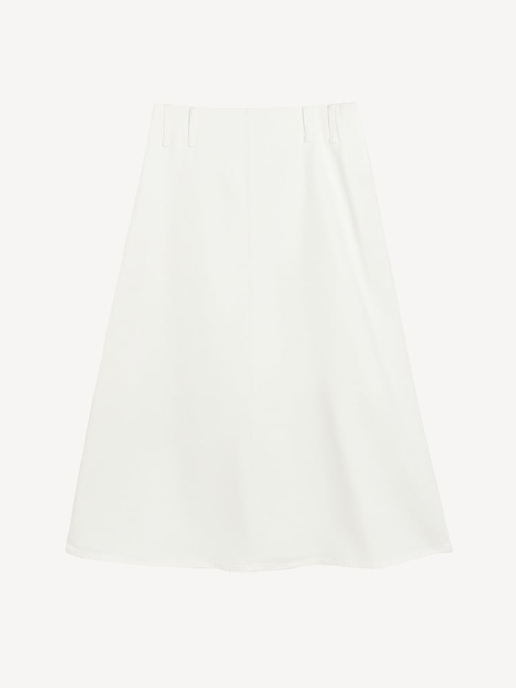 By Malene Birger White Carlas Denim A-Line Midi Skirt - Image 2 of 2