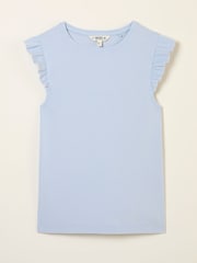 FatFace Light Blue Frill Sleeveless Top - Image 1 of 1