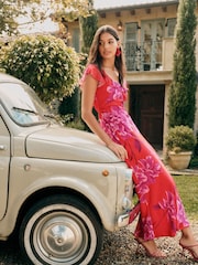 Friends Like These Chiffon Frill Sleeve Ruffle Maxi Dress - Imagem 3 de 5