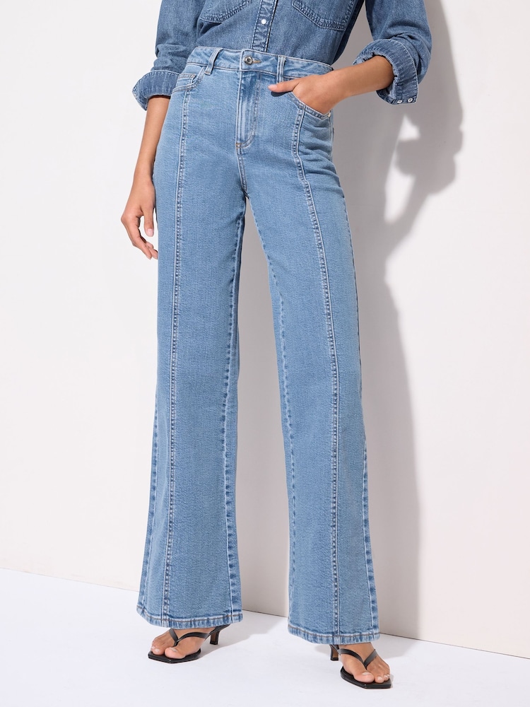 Friends Like These Bleach Denim Relaxed Wide Leg Jeans - Image 2 of 5