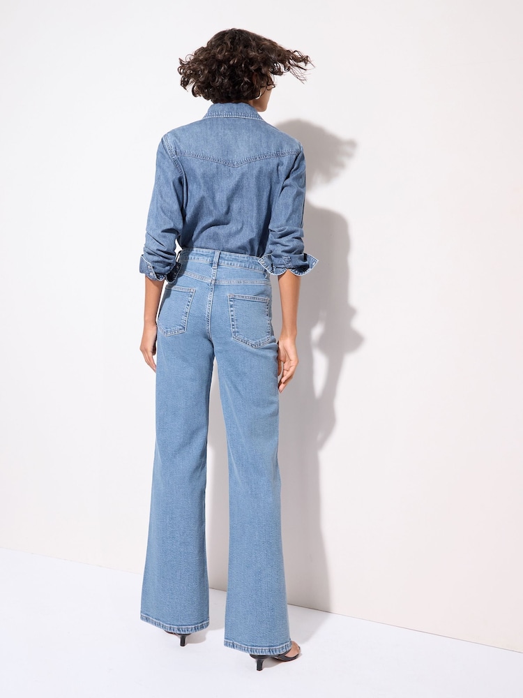 Friends Like These Bleach Denim Relaxed Wide Leg Jeans - Image 5 of 5