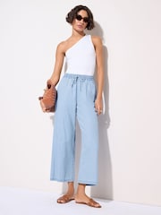 Friends Like These Blue Culotte 100% Cotton Trousers - Image 1 of 4