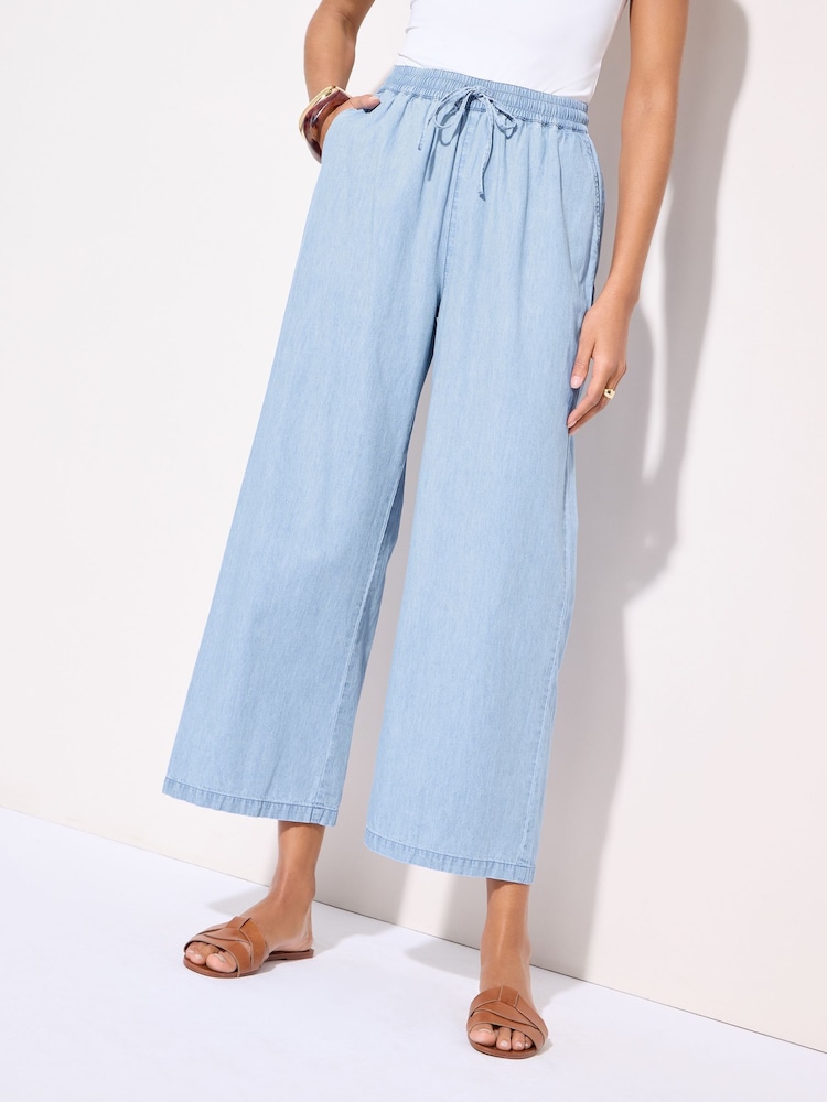 Friends Like These Blue Culotte 100% Cotton Trousers - Image 2 of 4