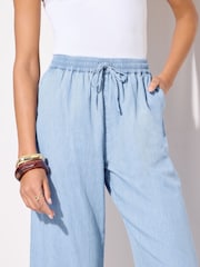 Friends Like These Blue Culotte 100% Cotton Trousers - Image 3 of 4