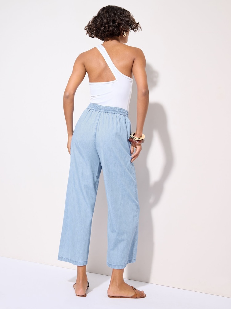Friends Like These Blue Culotte 100% Cotton Trousers - Image 4 of 4
