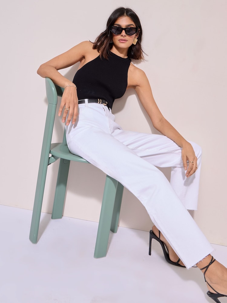 Friends Like These Cream Comfort Stretch Straight Leg Jeans - Image 4 of 5